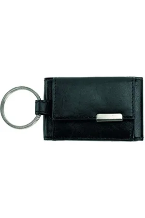Alassio Mini Geldbörse aus feinem Nappaleder, kleines Portemonnaie mit Metallemblem und Schlüsselring Münzbörse, 8 cm