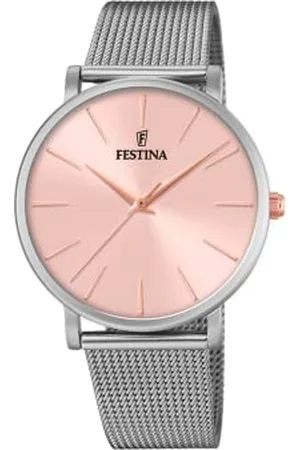 Festina Damen Analog Quarz Uhr mit Edelstahl Armband F20475/2