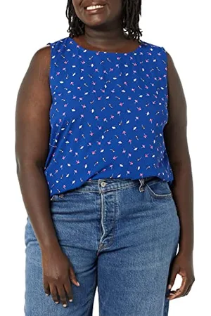 Amazon Damen Ärmelloses Tanktop für Lagen-Look mit Rundhalsausschnitt und normaler Passform, , S