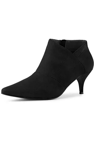 Allegra K Damen-Stiefeletten mit spitzer Zehenpartie und Kitten-Heel-Ausschnitt 38