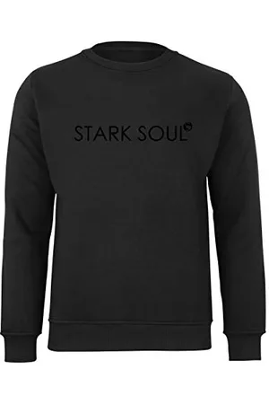 STARK SOUL Herren Sweatshirt French-Terry-Rundhals Druck Ton-in-Ton, Innen angerauht (M, )