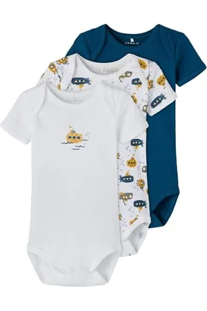 NAME IT Unisex Baby NBMBODY 3P SS NOOS Body, 56