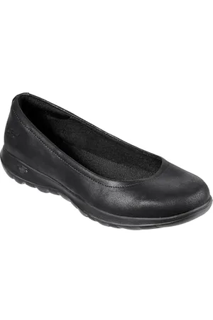 Skechers Damen Go Walk Lite-Gem Geschlossene Ballerinas, Schwarz (Black Textile/Trim Bbk), 37 EU