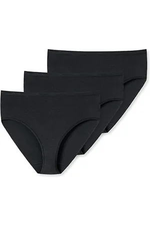 Schiesser Damen - Midi Slip - 3er Pack (3XL Schwarz)