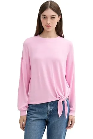 TOM TAILOR Damen Basic Langarmshirt mit Knotendetail, , XL