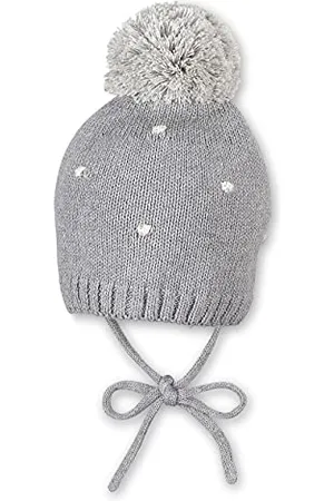Sterntaler Baby-Mädchen Strickmütze Pünktchen Mütze, Silber Mel, 51