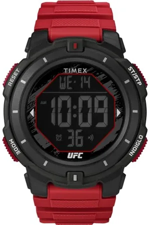 Timex UFC Rumble Herren-Armbanduhr, 50 mm, rotes Armband, digitales Zifferblatt, schwarzes Gehäuse TW5M59800