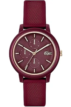 Lacoste Multi Zifferblatt Quarz Uhr für Damen Kollektion .12.12 Multi mit Bordeaux Silikonarmband - 2001328