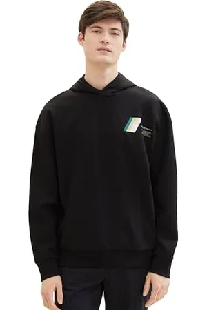 TOM TAILOR Herren Relaxed Fit Hoodie Sweatshirt mit Rückenprint, , L