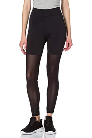 Urban classics Damen TB4105-Ladies High Waist Transparent Tech Mesh Leggings, Black, 5XL