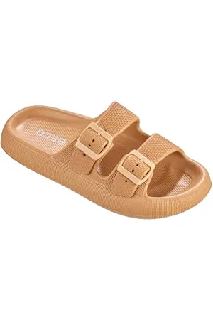 Beco Pantoletten Damen – Airkiss-Leisure Badeschuhe Damen, ultraleichte Badeschlappen für Damen mit innovativer Luftpolstersohle – in Beige, Größe 36