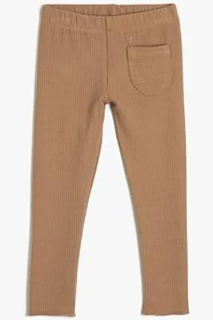 Koton Girls Basic Leggings Pocket Detail Ribbed Elastic Waistband