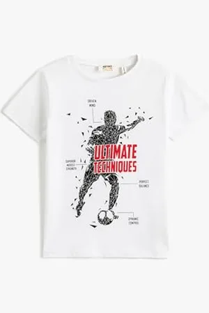Koton Boys Football Printed T-Shirt Short Sleeve Crew Neck Cotton