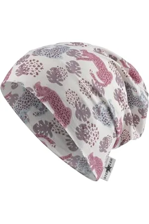 Sterntaler Beanie Leopard - Kindermütze aus Flammgarnjersey für Mädchen mit UV Schutz 50+ - Leichte Mütze mit Leoparden -Aufdruck schützt den Kopf an heißen Tagen vor der Sonne - , 55