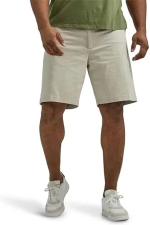 Lee Herren Big & Tall Extreme Motion Flat Front Shorts, Stone, 46