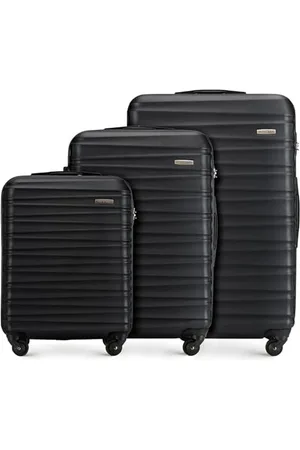 Wittchen Reisekoffer 3er Koffer-Set Rollkoffer Trolley Handgepäck Reisekofferset Gepäckset Hartschale aus ABS mit 4 Spinner-Rollen Zahlenschloss Teleskopgriff Groove Line