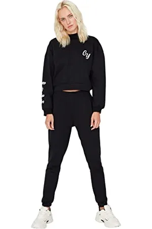 Trendyol Damen Einfarbiger Strick-Sweatanzug Aufeinander abgestimmtes Outfit, , 46