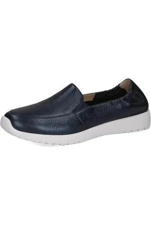 Caprice Damen Slipper aus Leder Flach, Blau (Ocean Per.Deer), 37