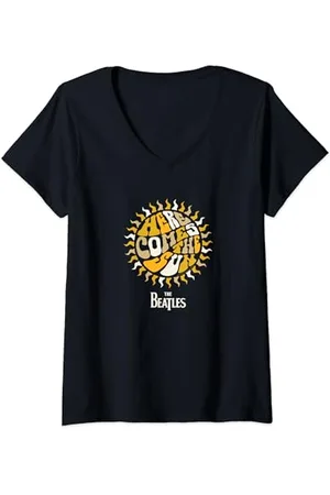 The Beatles Damen Die Beatles - Hier kommt Die Sonne T-Shirt mit V-Ausschnitt