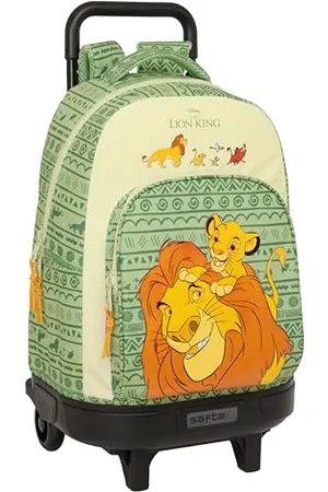 Safta Mufasa Großer Rucksack mit Rädern, kompakt, abnehmbar, ideal für Kinder verschiedener Altersgruppen, bequem und vielseitig, Qualität und Widerstandsfähigkeit, 33 x 22 x 45 cm,