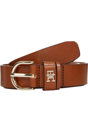 Tommy Hilfiger Damen Gürtel Essential Effortless 2,5 cm Ledergürtel, Braun (Cognac), 110 cm