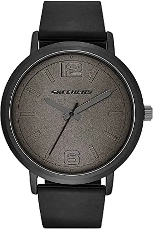 Skechers Herrenuhr Ardmore, Dreizeigeruhrwerk, 46 mm Gehäuse aus schwarzer Legierung mit Silikonarmband, SR5042