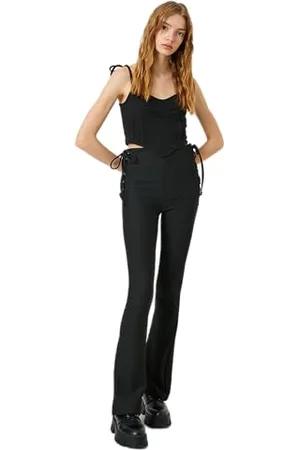 Koton Women Flare Leg Leggings Trousers Tie Side