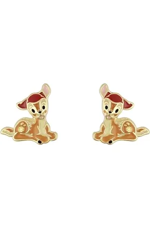 Disney Bambi-Ohrstecker für Mädchen, Einheitsgröße, Vergoldetes Messing, Kein Edelstein