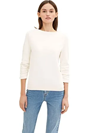 TOM TAILOR Damen Sweatshirt mit Raffarm 1034290, , XL
