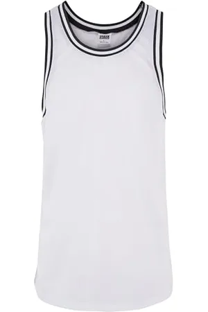 Urban classics Herren Tank Top Mesh Tanktop, lässiges Tank Top für Männer, Rundhals, Loose Fit, Polyester-Mesh, white, L