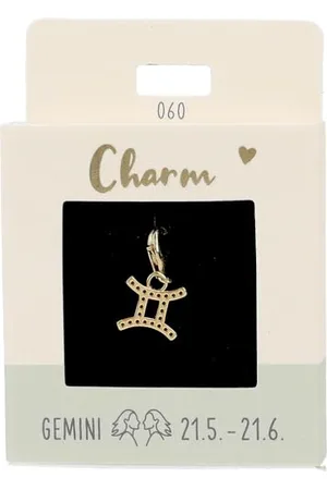 Depesche 11785-060 Charms Express yourself - Anhänger für Halsketten und Armband, Zwillinge, vergoldet, als kleines Geschenk