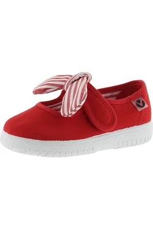victoria Mary Jane OJALÁ Canvas & Klettverschluss & Schleife Streifenmuster Rojo 19