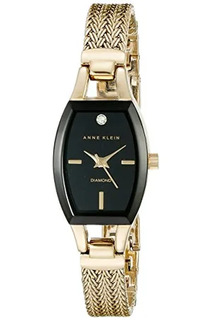 Anne Klein Damen-Armbanduhr mit echtem Diamant-Zifferblatt und Mesh-Armband