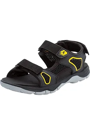 Jack Wolfskin Taraco Beach K Sandale, Black/Burly Yellow Xt, 34 EU