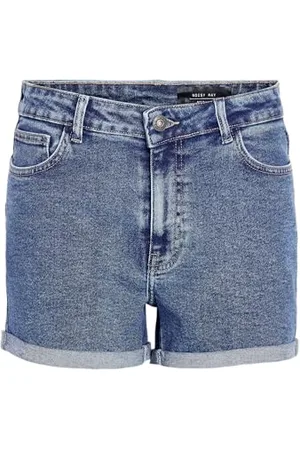 Noisy May Damen Shorts Kurze Denim Hot Pants Bermuda Jeansshorts high Waist, Farben: , Größe:S