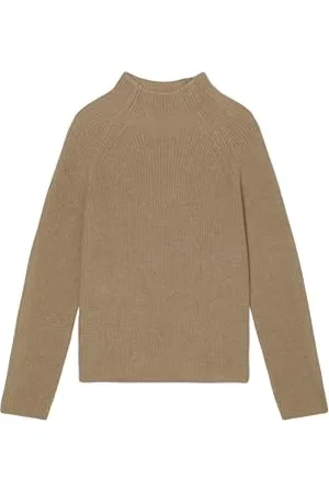 Marc O’ Polo Marc OߴPolo Damen Strickpullover aus Bio-Baumwolle Regular Fit, Beige (Shaded Brown Melange), L