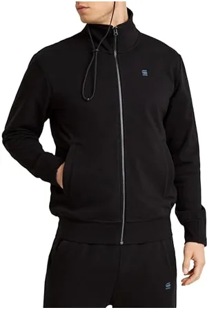 G-Star RAW Herren Sweatjacke - Nifous, Reißverschluss, Zip Thru Sweatshirt, Logo, einfarbig Schwarz M