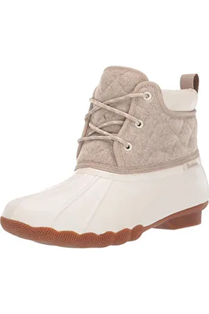Skechers Damen Pond Lil Puddles Stiefel, mittelhoch, gesteppt, zum Schnüren, mit wasserdichter Laufsohle Gummistiefel, Naturfarben/Hellbraun, 39 EU