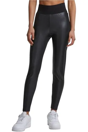 Urban classics Damen-Leggings aus Kunstleder mit hoher Taille