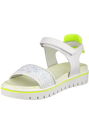 Patrizia Pepe PPJ70.10 Sandale, White+YellowFluo, 28 EU