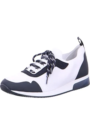 ARA Damen LISSABON Schnürhalbschuh, WEISS,BLAU, 42