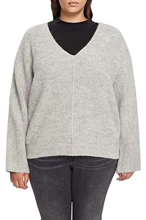 ESPRIT Damen 092ee1i339 Pullover, Light Grey, 44 EU