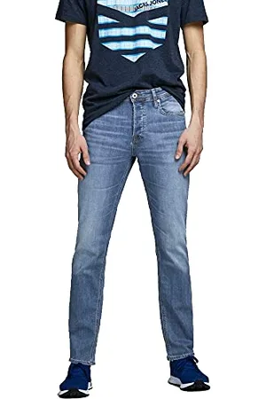 JACK & JONES Herren Slim Fit Jeans Glenn Skinny Tapered JJI Glenn ORIGINAL AM, Farben:Blau, Größe Jeans:33W / 30L
