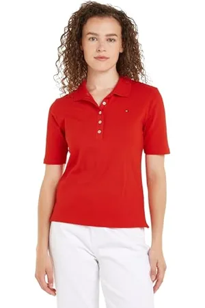Tommy Hilfiger Damen Poloshirt Kurzarm 1985 Reg Pique Polo Ss Regular Fit, , XXL