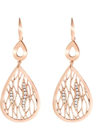 ORPHELIA Damen-Ohrhänger Ohrschmuck 925 Silber teilvergoldet Zirkonia weiß Brillantschliff-ZO-7188/RG