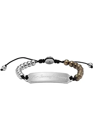 Diesel Armband Für Männer Perlen, Länge: 250mm, Breite: 9.5mm Silber Halbedelstein Armband, DX1403931
