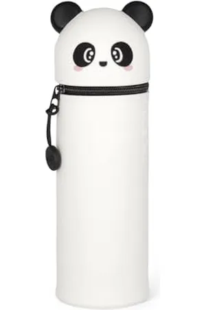 Legami 2-in-1 Weiche Silikontasche - Kawaii, Giraffe Schultasche, Tischstifthalter, Reißverschluss, Silikon, Stiftetasche Buntstifte Marker, H 18,5 cm