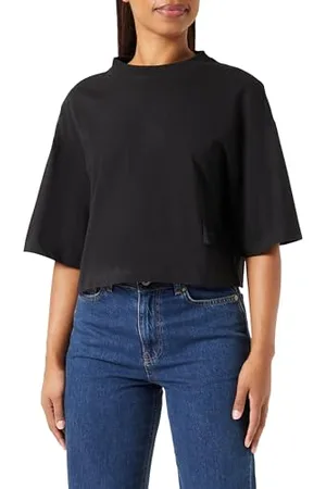 Replay Damen T-Shirt Kurzarm aus Baumwolle, (Schwarz), L