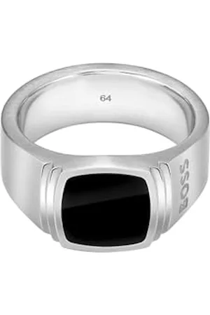 HUGO BOSS Jewelry ring für Herren Kollektion ODELL in Edelstahl Mit Schwarzem Onyx
