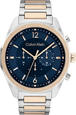Calvin Klein Chronograph Quarz Uhr für Herren Kollektion CK Force mit Zweifarbiges Edelstahlarmband - 25200265